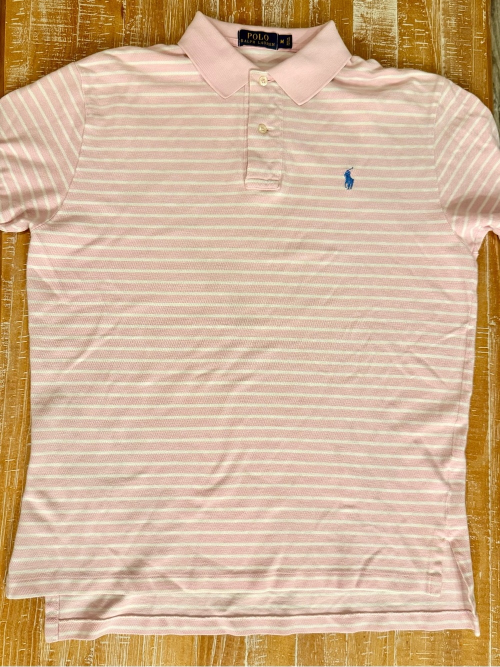 Polo by Ralph Lauren Pink & White Stripe Polo Shirt Size M Like New!!!
